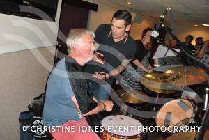Beard shave charity night – July 30, 2016: Drummer Chris Holding had his beard shaved off while playing in a gig at the Old Barn Club in Yeovil to raise money for the Motor Neurone Disease Association. Photo 2