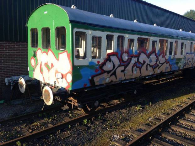 YEOVIL NEWS: Graffiti vandals daub train carriages at Yeovil Railway Centre