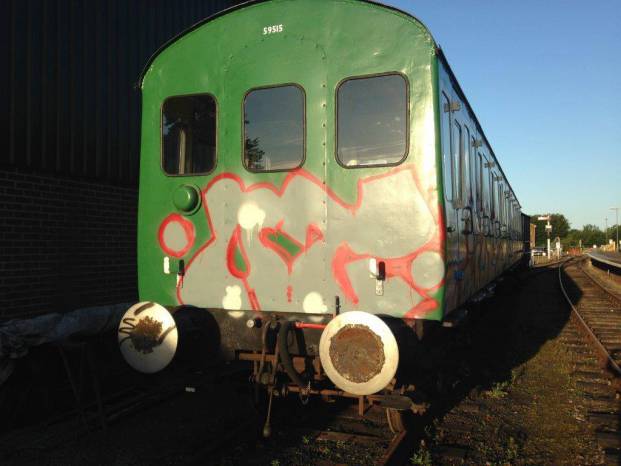 YEOVIL NEWS: Graffiti vandals daub train carriages at Yeovil Railway Centre