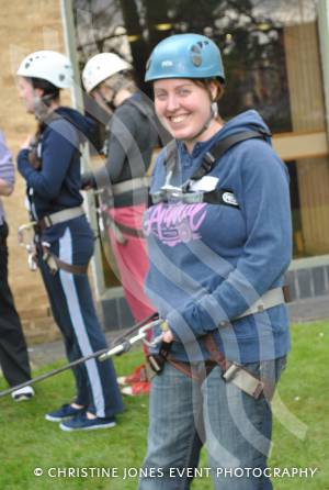Charity Abseil: Taking the plunge - March 9, 2013. Nervous smile. Photo 10