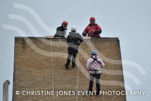 Charity Abseil: Taking the plunge - March 9, 2013: Teresa Samuel, left, makes her descent. Photo 22
