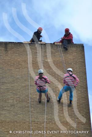 Charity Abseil: Where's Wally? - March 9, 2013: They're on the way down. Photo 8