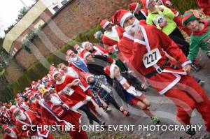 Santa Dash Part 2 – December 10, 2017: Father Christmas suits were the order of the day for the annual Santa Dash at Yeovil Country Park in aid of St Margaret’s Somerset Hospice. Photo 1