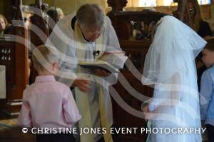 Class 1 wedding at Montacute Pt 1 – May 17, 2018: Children at All Saints Primary School in Montacute enjoyed their very own Class 1 wedding at St Catherine’s Church ahead of the Royal Wedding between Prince Harry and Meghan Markle. Photo 19