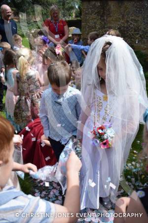 Class 1 wedding at Montacute Pt 4 – May 17, 2018: Children at All Saints Primary School in Montacute enjoyed their very own Class 1 wedding at St Catherine’s Church ahead of the Royal Wedding between Prince Harry and Meghan Markle. Photo 21