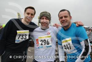 Yeovil Half Marathon - At the start: Runners Jamie Randall, Ed Evans and Paul Holmes. Photo 12