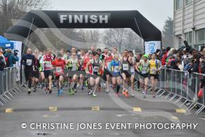 Yeovil Half Marathon - They're off! The runners get going. Photo 3