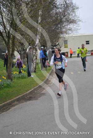 Yeovil Half Marathon - Runners from Chard & Crewkerne: Nina Wagstaff, wearing the colours of Chard Road Runners, nears the finishing line. Photo 6.
