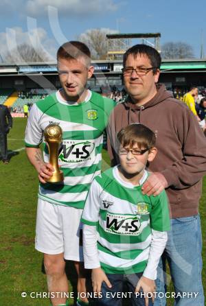 Yeovil Town FC 2012-13 awards - April 20, 2013: Yeovil Town striker Paddy Madden receives the end-of-season player-of-the-season award from the Yeovil Town Disabled Supporters' Association. Photo 9