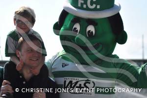 Yeovil Town v Crewe Alexandra - April 20, 2013: Yeovil Town's Jolly Green Giant with fans. Photo 8
