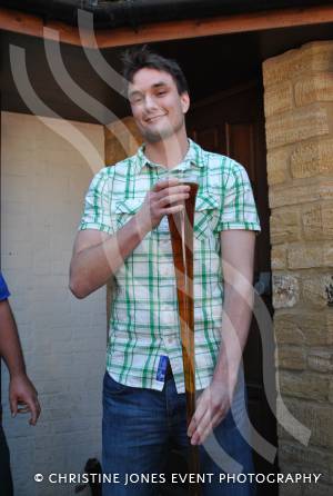 Brewers Arms beer festival - May 24-27, 2013: First yard of ale competitor - Paul Bennett. Photo 2
