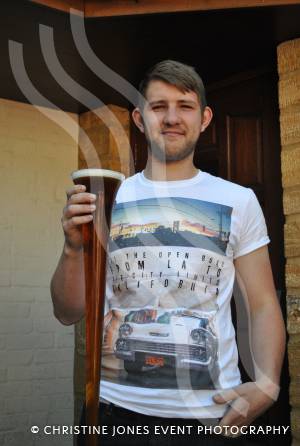 Brewers Arms beer festival - May 24-27, 2013: Yard of ale champion Jason Corke before his challenge. Photo 6