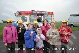 RNAS Merryfield Open Evening - June 12, 2013: Members of the 2nd Ilminster Brownies were not put off by the weather to enjoy an ice cream from Mr Whirly! Photo 6