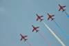 Air Day Red Arrows - July 13, 2013: The thrilling Red Arrows opened the flying show at Air Day at RNAS Yeovilton. Photo 1