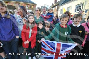 People gather to welcome the Olympic Torch in Ilminster