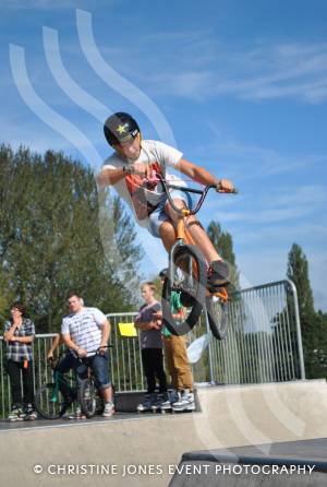 High flying skateboarding action