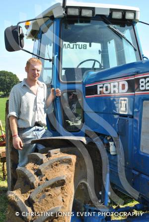 Michael Butland, of Hambridge, with his Ford 8210 Series 2 tractor at Yesterday's Farming 2012 at Haselbury Plucknett