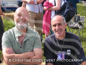 Glastonbury Festival guru Michael Eavis, left, with Henry Simon, of the Piers Simon Appeal charity, at Chilthorne Domer in 2010