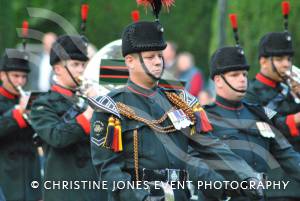 The Band & Bugles of the Rifles on the lawn at Montacute House