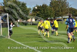 Ilminster Town 1, Ashton and Backwell United 1: Sept 29, 2012: Louis Gillman, centre, heads over the bar for the Blues