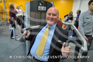 Cllr Ian Martin, of South Somerset District Council, has a go on some of the fitness equipment at the new Preston Sports Centre in Yeovil