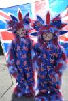 Joseph Sainsbury, five, and Thomas Sainsbury, four, with Great British Roar at Ilminster Children's Carnival 2012