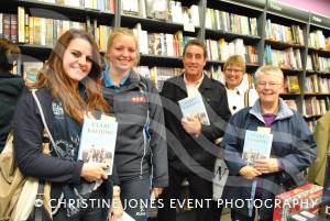 Molly Thompson, Bridie Delaney, Kim Thompson, Pete Thompson and Carol Templeman at the Clare Balding book signing in Yeovil on October 8, 2012