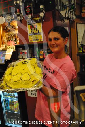 Get Well Somer Appeal at Brewers Arms - Nov 15, 2013: The Brewers Arms' Ali Martin with a Pudsey cake. Photo 4