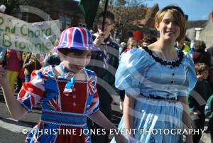 Erin Bond, left, as Pretty Patriotic, and Mia Bond as Alice at Chard Children's Carnival 2012