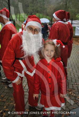 Yeovil Santa Dash - December 15, 2013: Around 200 runners of all ages took part in the annual Santa Dash held at Yeovil Country Park to raise money for St Margaret's Somerset Hospice. Photo 3