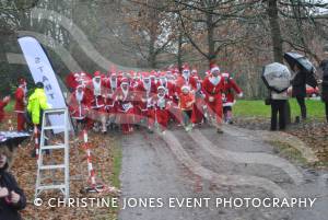 Yeovil Santa Dash - December 15, 2013: Around 200 runners of all ages took part in the annual Santa Dash held at Yeovil Country Park to raise money for St Margaret's Somerset Hospice. Photo 11