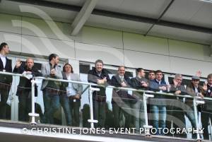 The Yeovil Town FC party take to the stands to watch the racing
