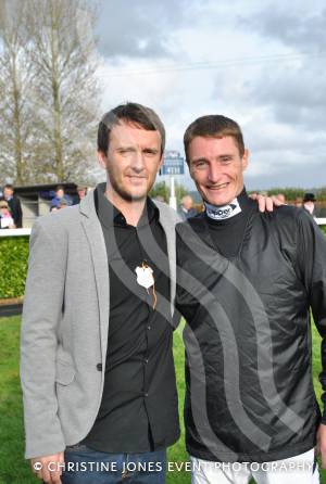 Yeovil Town midfielder Gavin Williams and 2012 Grand National winning jockey Daryl Jacob