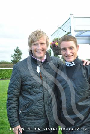 Yeovil Town assistant manager Terry Skiverton with 2012 Grand National winning jockey Daryl Jacob