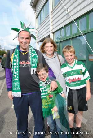 What a great day for the Day family. Mum and dad Philip and Clare with sons Callum and birthday boy Jamie who was celebrating his eighth birthday at Huish Park