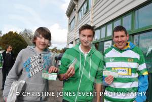 Keiran Frapple, Lewis Wilton and Jake Farrant at Huish Park ahead of Yeovil Town's npower League One game with Bury on October 20, 2012