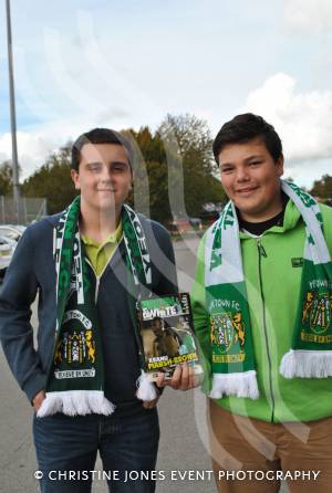 Brad Chant and Marcus Babbage at Huish Park on Saturday, October 20, 2012, just moments before kick-off in Yeovil Town's match with Bury