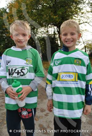 Rhys and Rio Mapletoft, both eight, at Huish Park to watch Yeovil Town in action against Bury on October 20, 2012