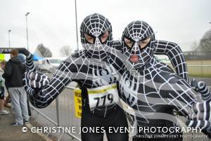 2013: That was the year that was! MARCH: Yeovil Half Marathon. Spidermen runners Simon Ross and Wayne Judges who were raising money for the Syncope Trust and Reflex Anoxic Seizures charity.