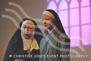 The Mother Abbess (Helen Webber) and Maria Rainer (Alex McCallum).