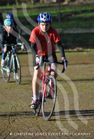 Wessex Wizards Triathlon Club Juniors - January 2014: Junior triathletes enjoy cycling training at Westfield Academy in Yeovil. Photo 7