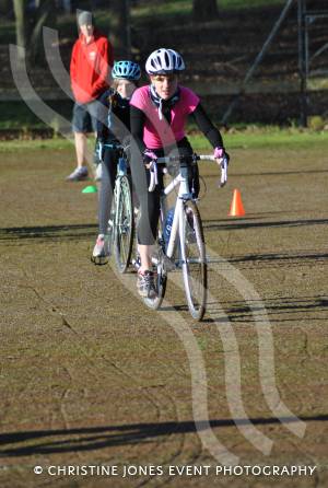 Wessex Wizards Triathlon Club Juniors - January 2014: Junior triathletes enjoy cycling training at Westfield Academy in Yeovil. Photo 12
