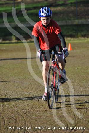 Wessex Wizards Triathlon Club Juniors - January 2014: Junior triathletes enjoy cycling training at Westfield Academy in Yeovil. Photo 13