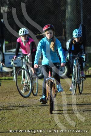 Wessex Wizards Triathlon Club Juniors - January 2014: Junior triathletes enjoy cycling training at Westfield Academy in Yeovil. Photo 23