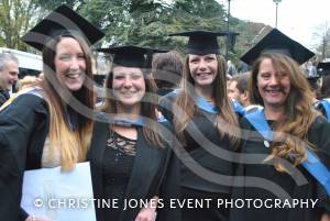 Graduates Diana Hartley, Peggy Venton, Jennie Fowler and Sian Smith.