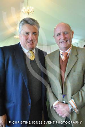 Champion trainer Paul Nicholls with an auction prize winner at Wincanton Racecourse on October 28, 2012