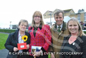 Wincanton Racecourse chairman Guy Henderson and sales and marketing executive Zanna Butterfield, second left, with St Margaret's Hospice events organiser Carol Taylor, left, and fundraising director Jane Philips.