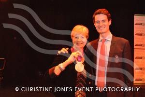 Olympic Gold Medal winner Peter Wilson with Cllr Sylvia Seal, of South Somerset District Council, at the Gold Star Awards on October 30, 2012