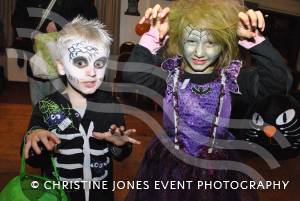 Zak Groves, four, and Izabell Groves, six,, at Chard RFC for the Hallowe'en party