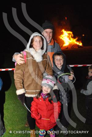 A family enjoys the bonfire at the Fireworks Extravaganza at Westland Leisure Complex in Yeovil on November 2, 2012
